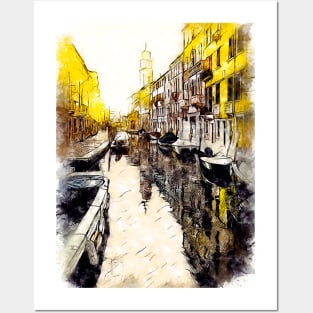 Venice City Streets Travel Poster Series watercolor ink edition 03 Posters and Art